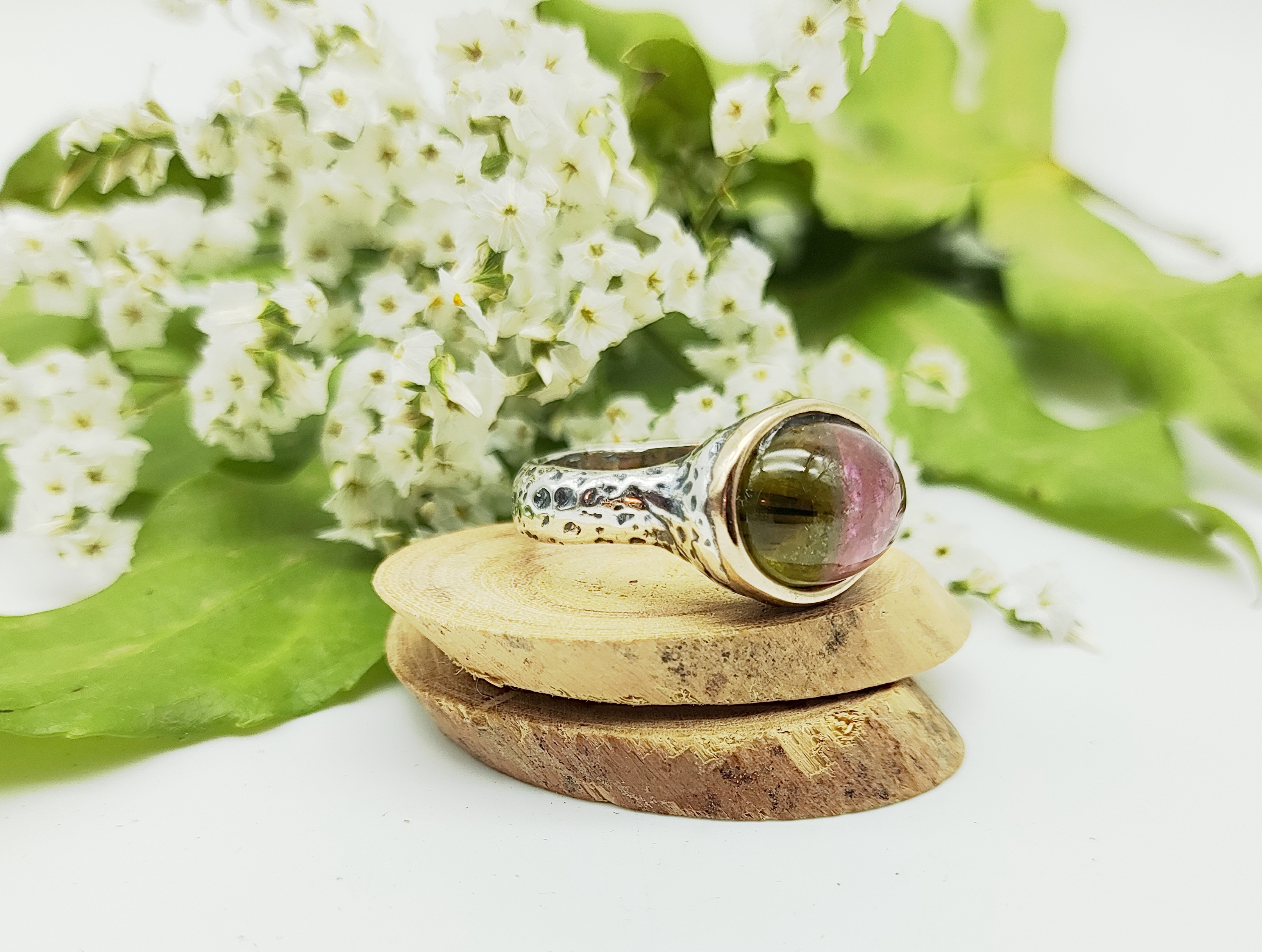 Anello Bubbles Cab Tormalina ovale