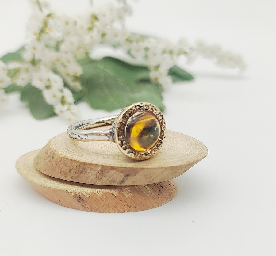 Anello Bubbles Cab Topazio Citrino - piccolo