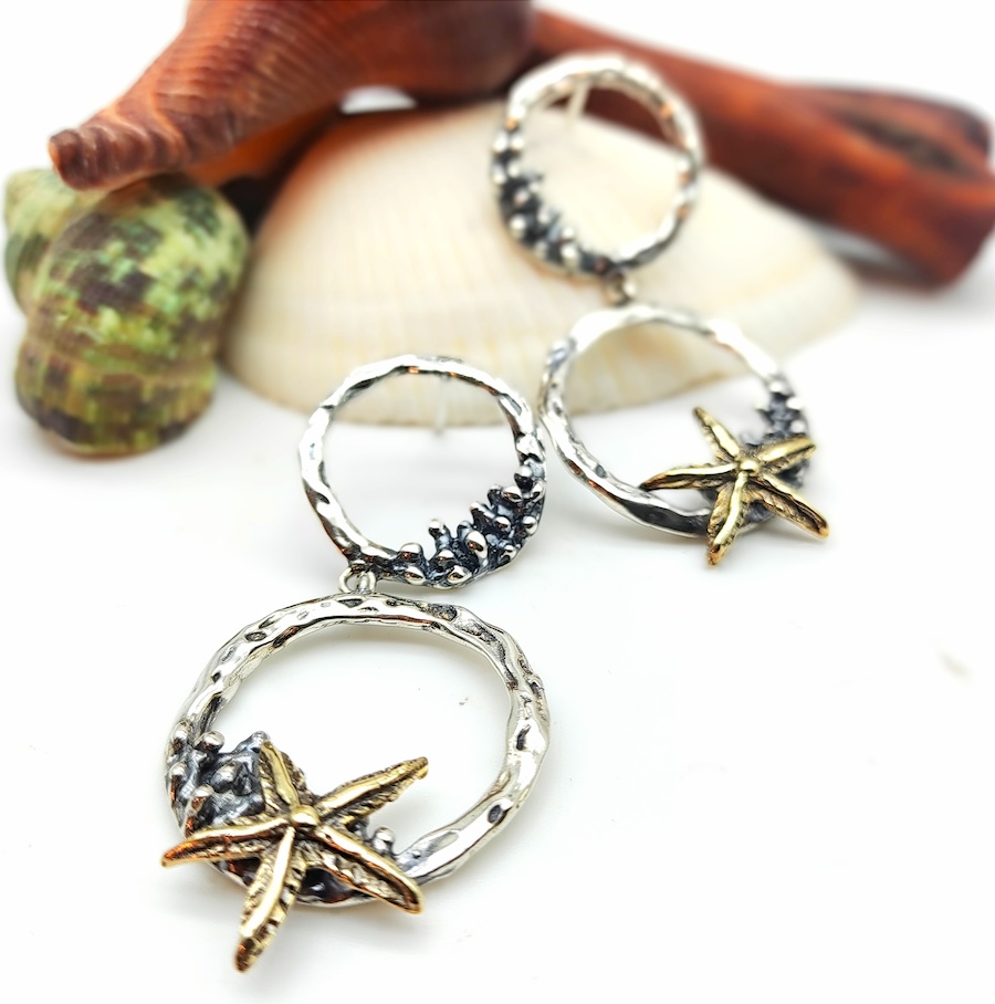 Orecchini Anemone doppi