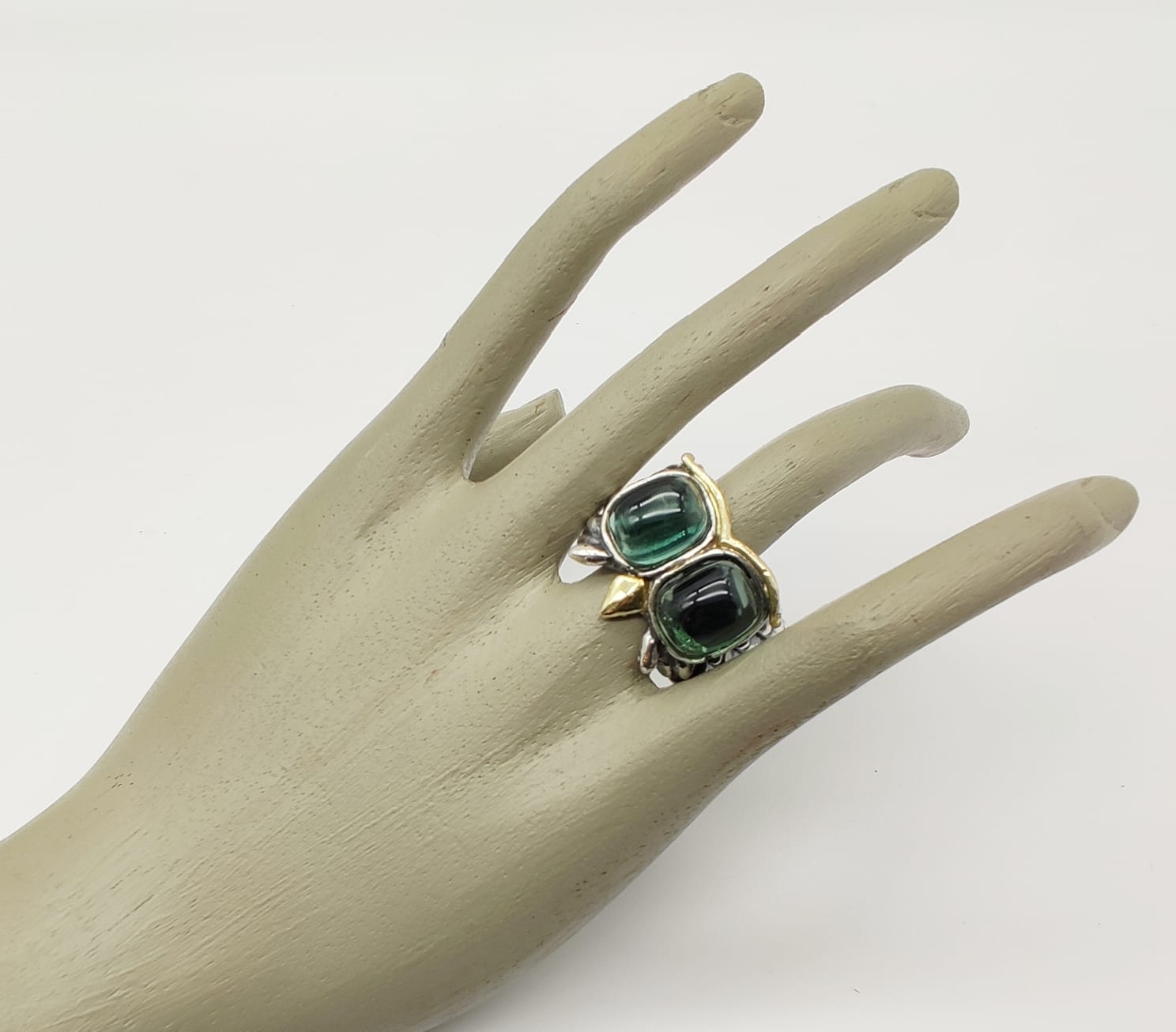 Anello Gufo tormaline